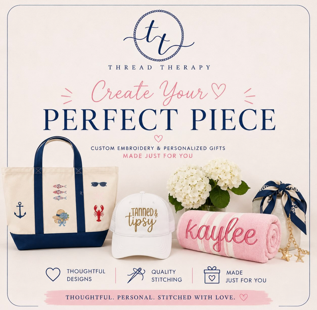 Thread Therapy — Create Your Perfect Piece: custom embroidery and personalized gifts, made just for you. Thoughtful designs, quality stitching.
